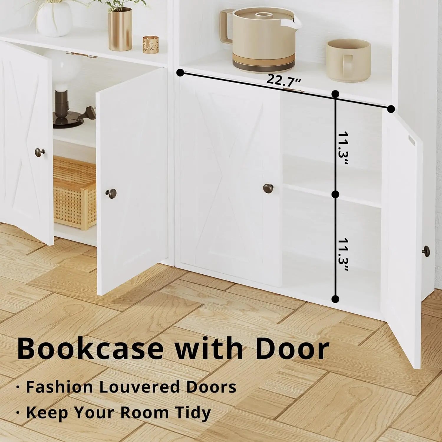 Industrial Bookshelves/Bookcases w/Doors 11.8 in Depth