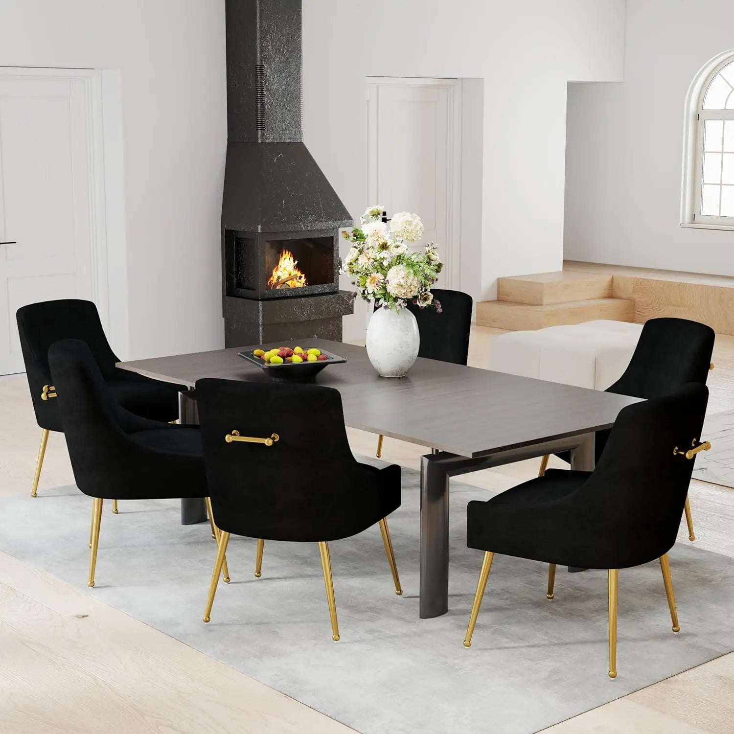 6 Modern Velvet w/Gold Legs