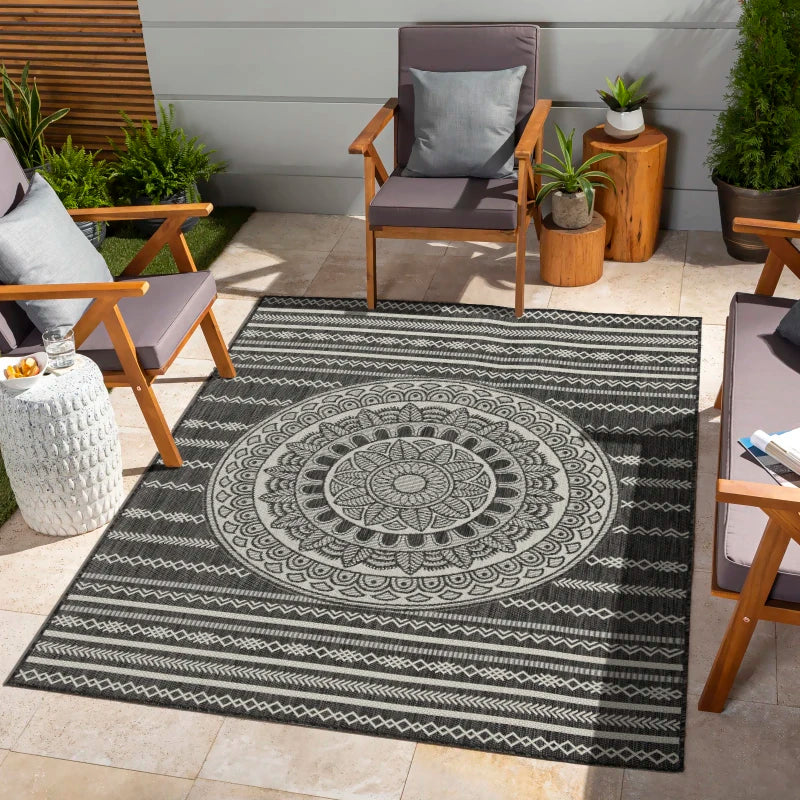 5'3"x7'3" Sunshine Anthracite Indoor/Outdoor