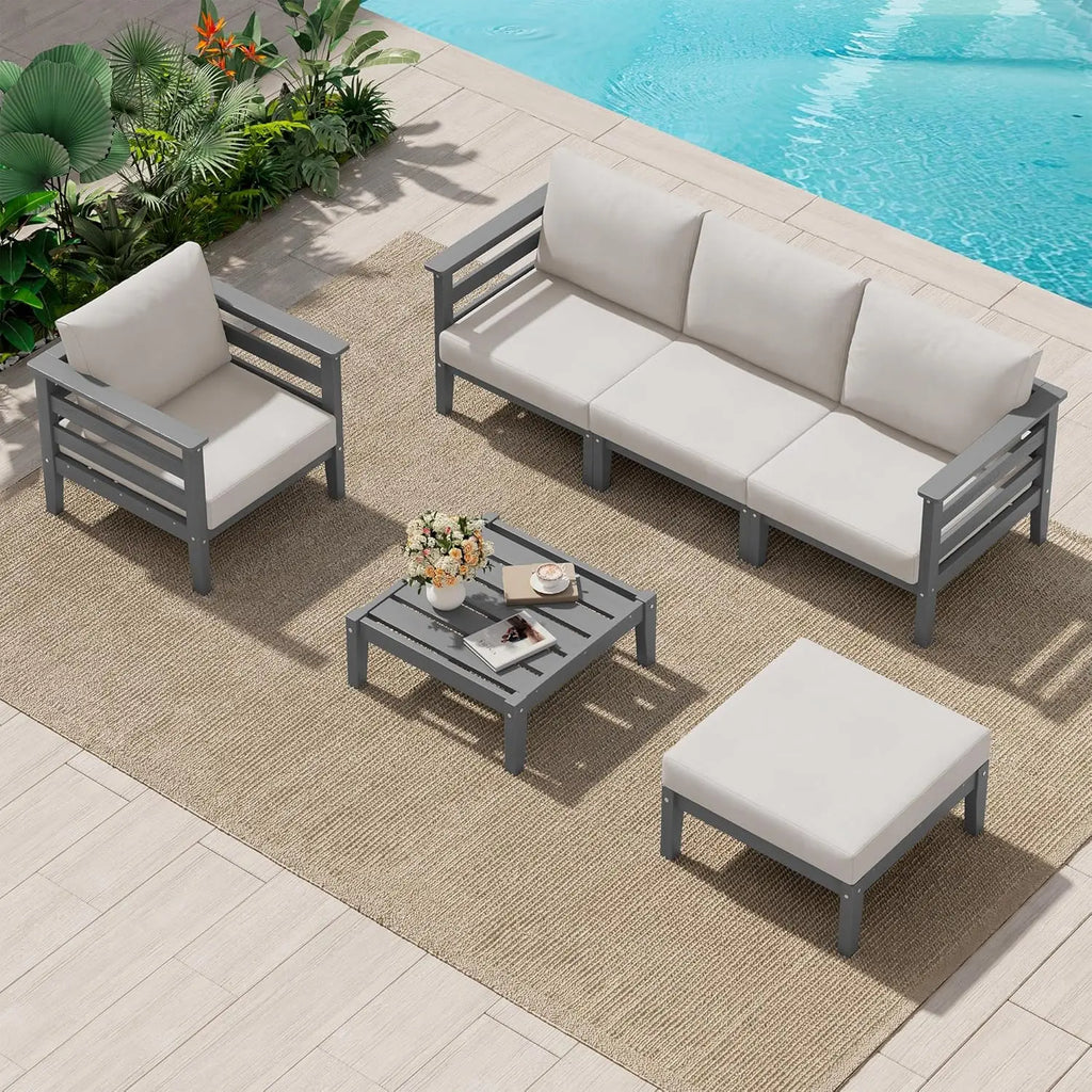 HDPE Patio Set, 6 Pieces