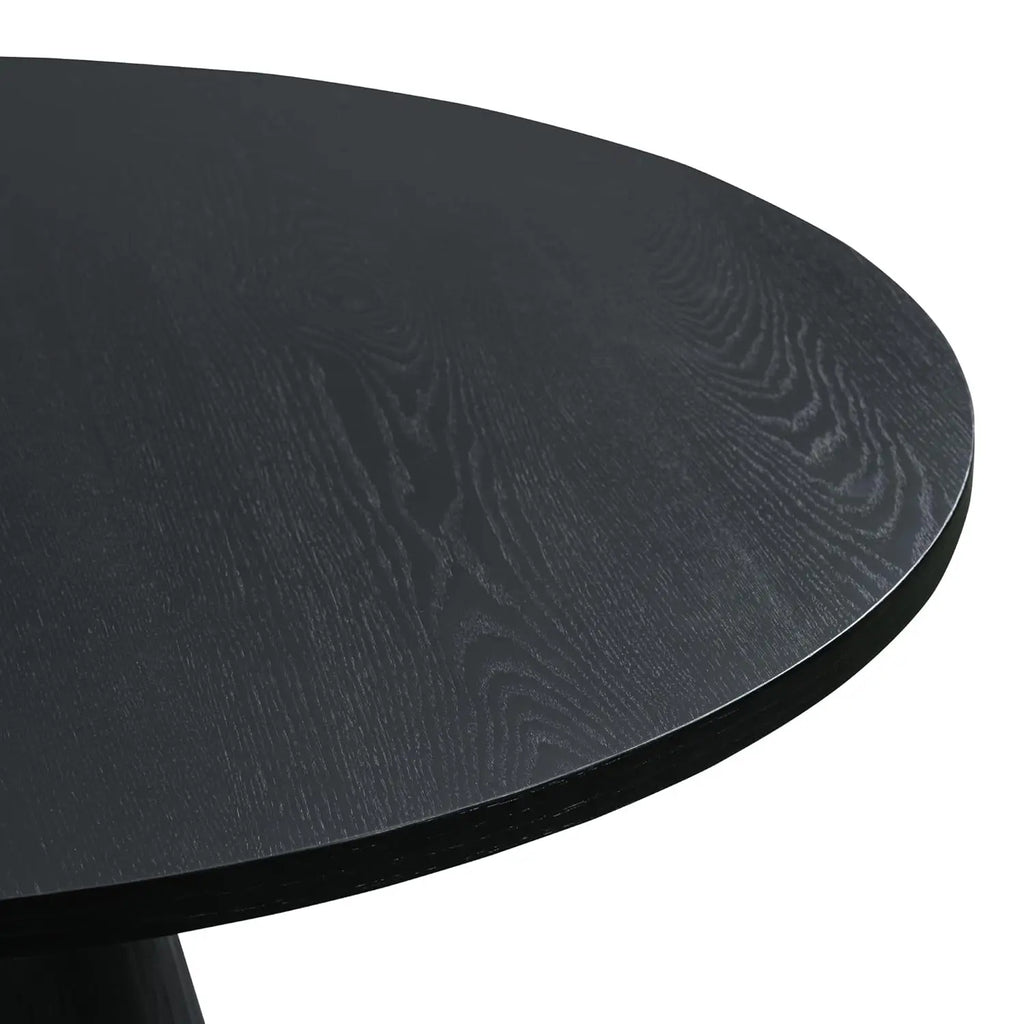 45" Round Wooden  Retro Style  Black