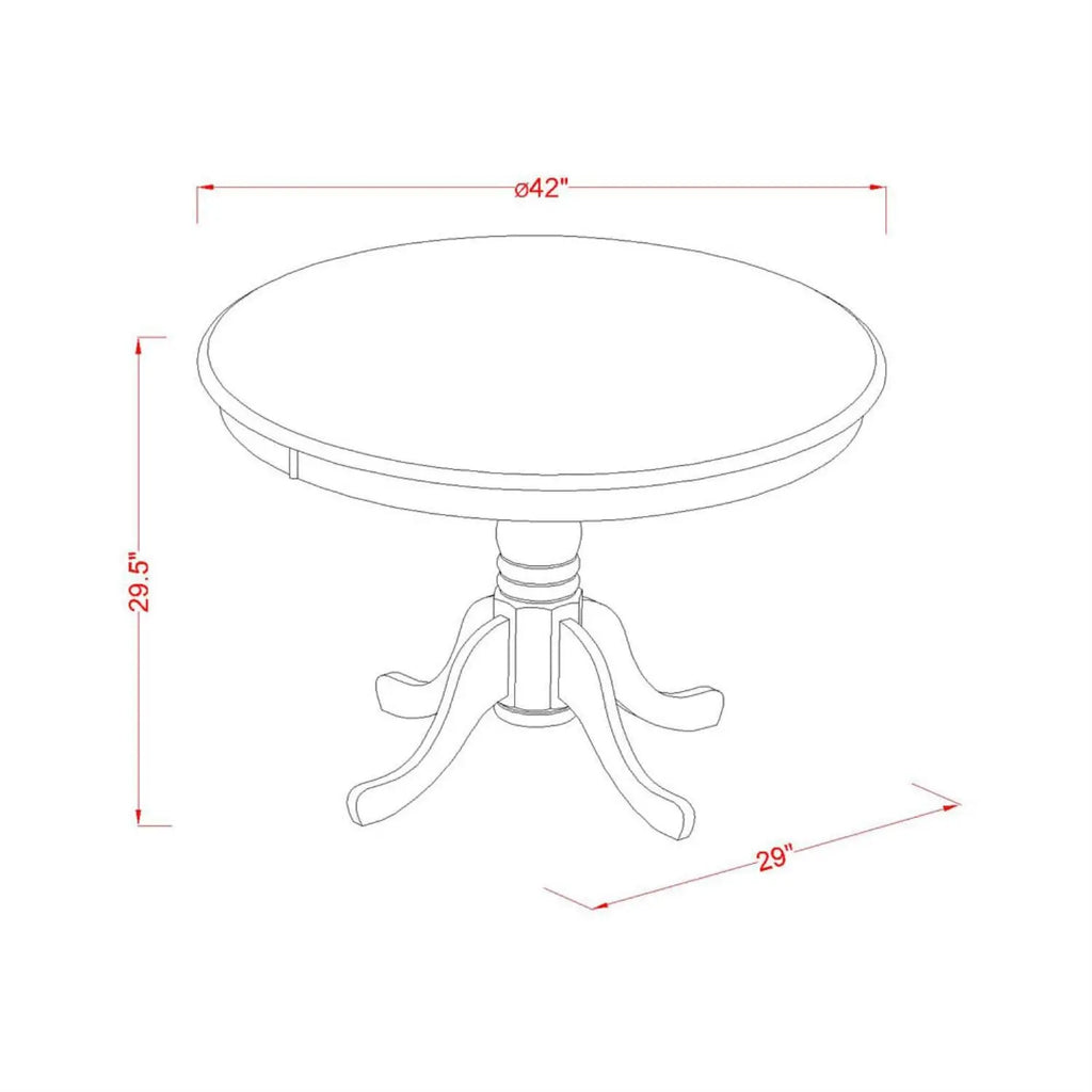 5 Piece, 4 chairs Round 42x42