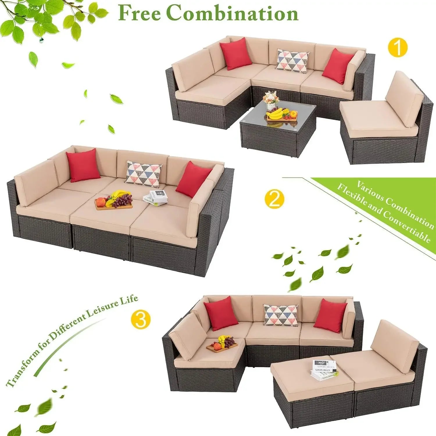 7-Piece Patio Set W/ Fire Pit