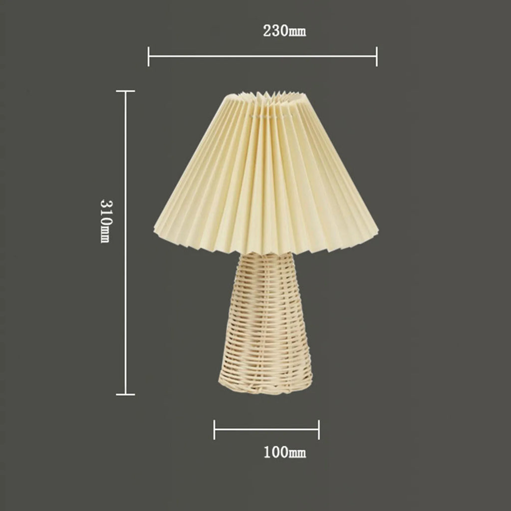 Bedside Night Lamp w/Rattan