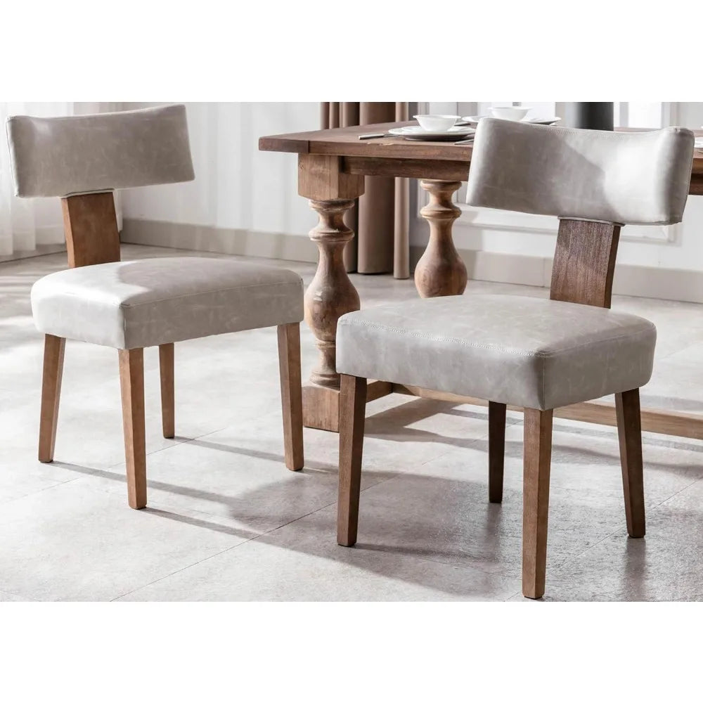 Upholstered PU Leather w/Wood Leg