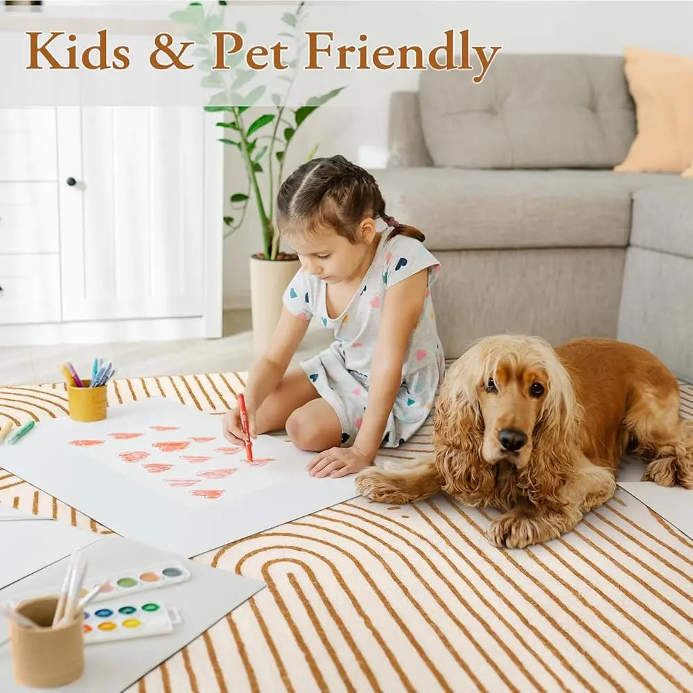 Washable Area Rug 5X7, Geometric