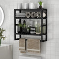Bamboo Towel Rack w/Adjustable Shelf