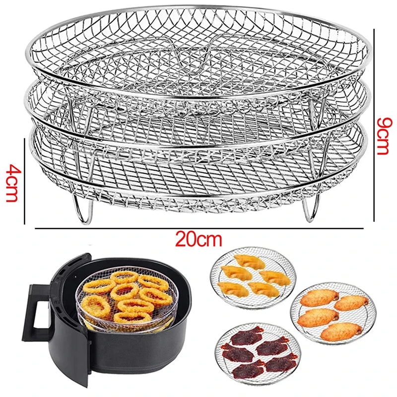 Air Fryer Baking Rack Metal Square/Round/Rectangle