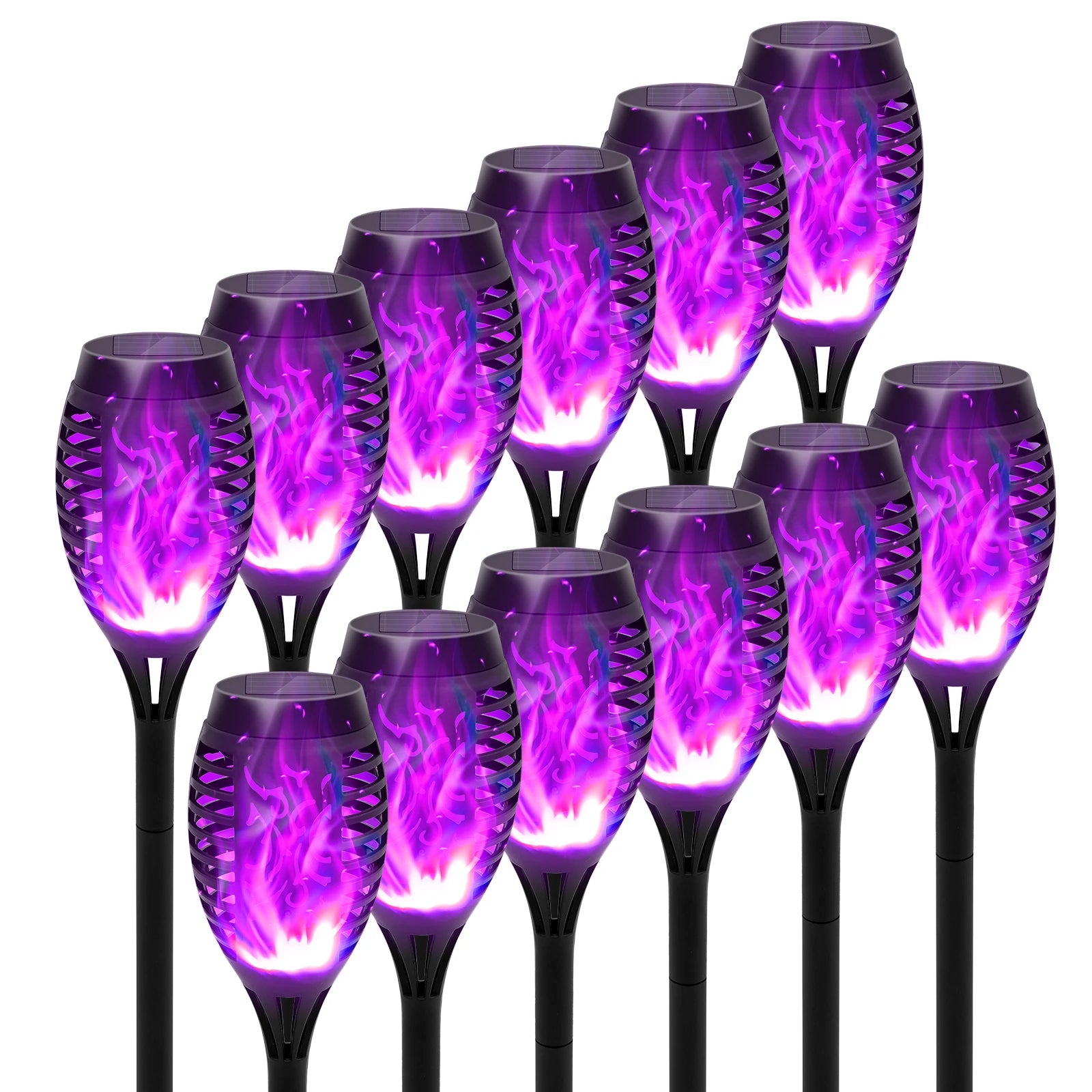 4/6/8/12 Solar Flame LED Torch Light