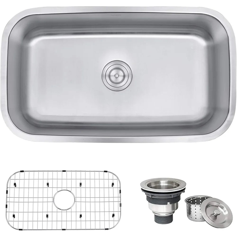 32 Inch Undermount Single Bowl16 Gauge Brushed