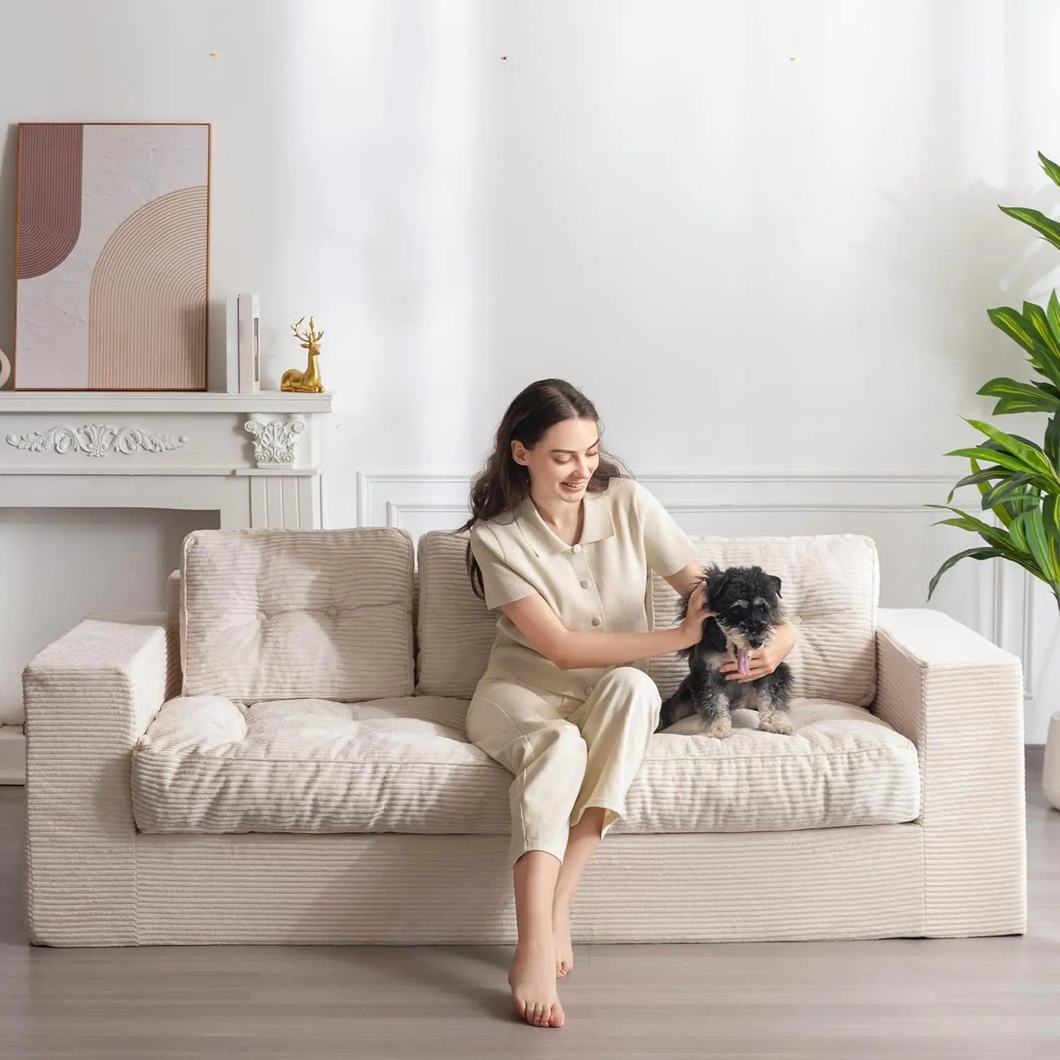 3-Seater Couch Boneless Tuffed