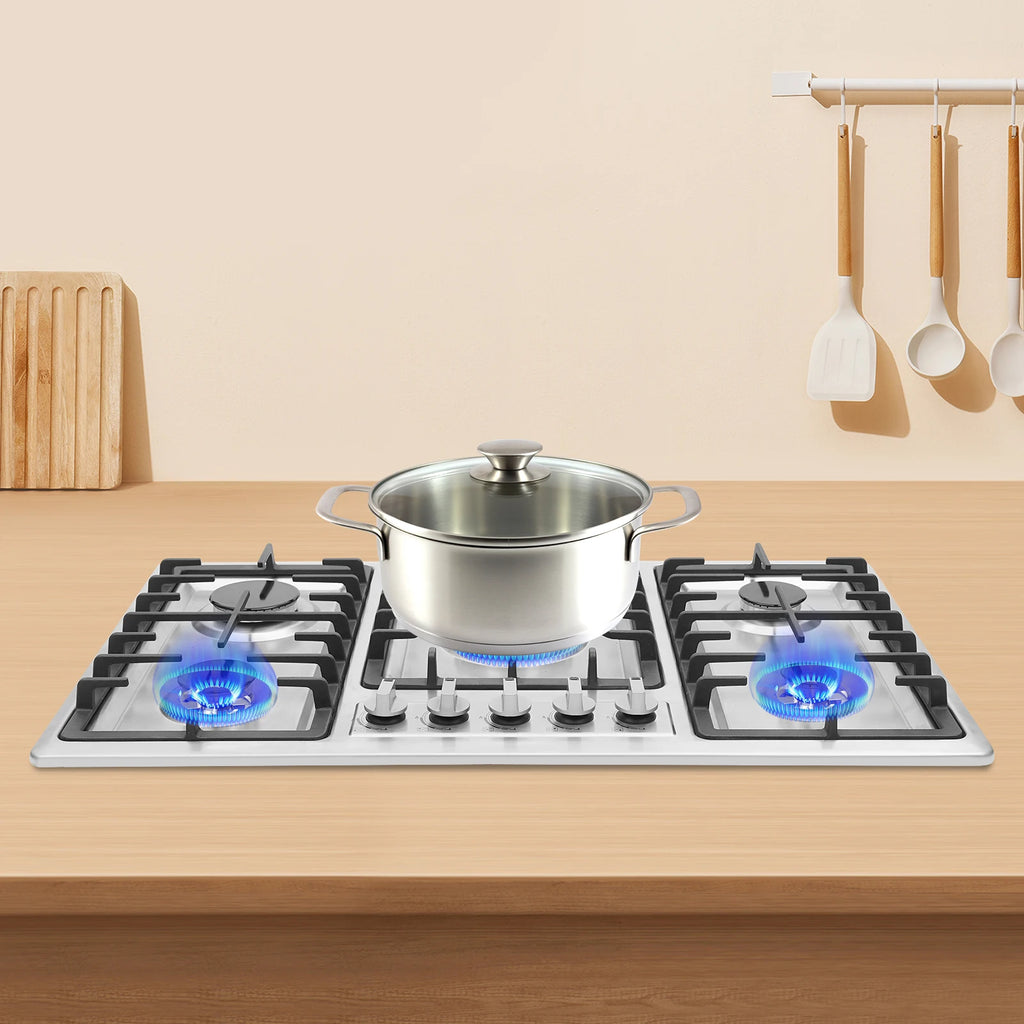 5-Burner Gas Cooktop Stainless Kitchens/Restaurants