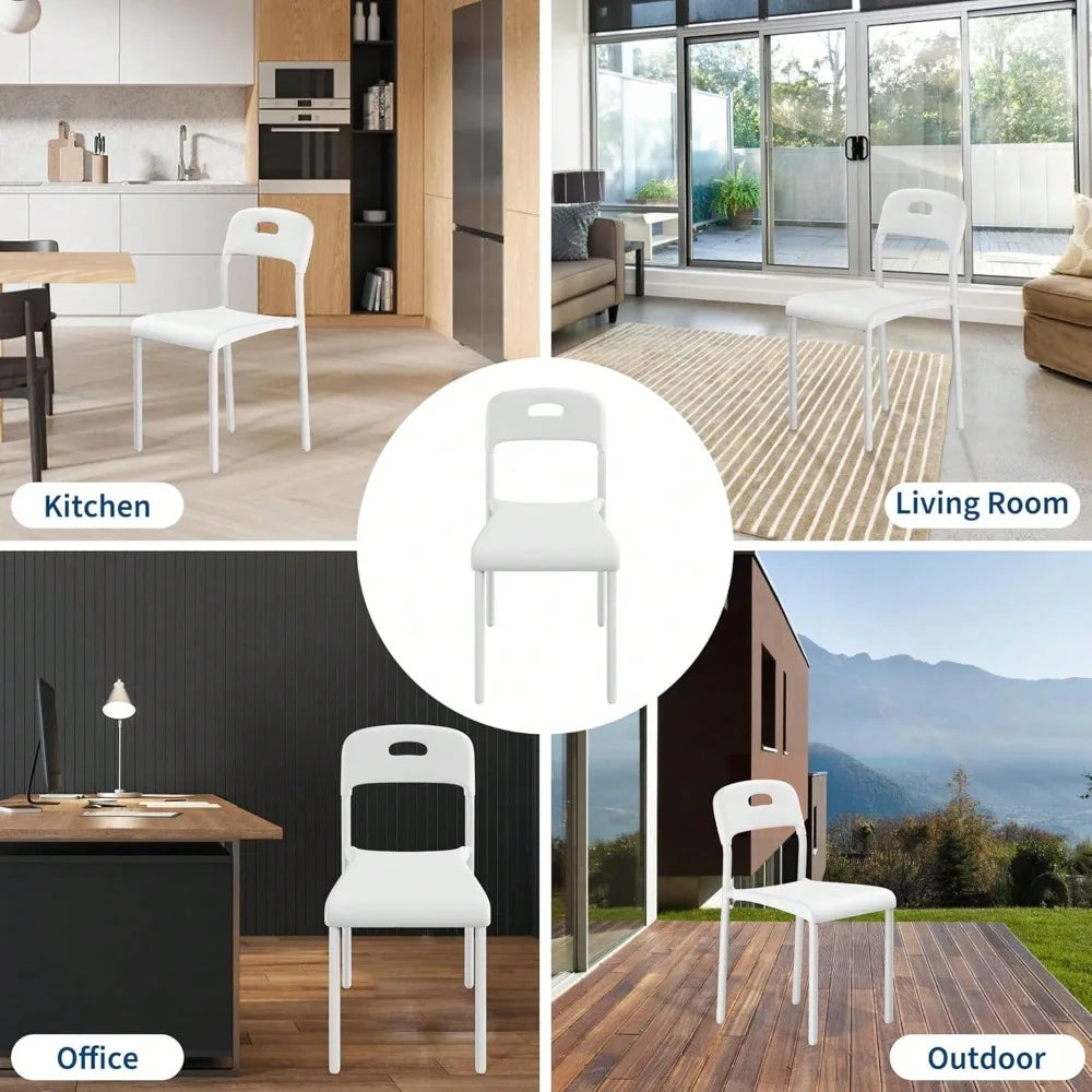 4 Stackable Modern Plastic w/Metal Legs