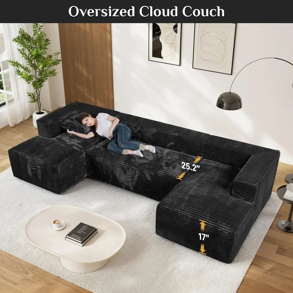 131" Sectional Sofa Cloud