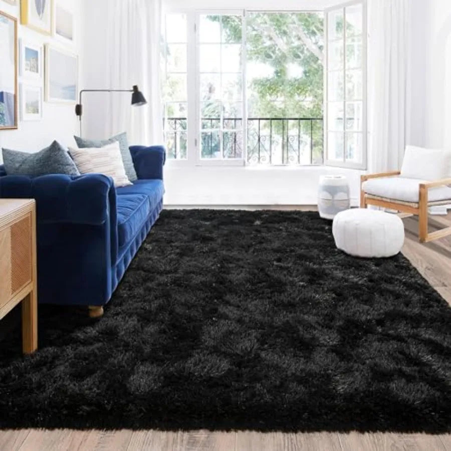 8x10 Plush Ultra Soft Shag Black