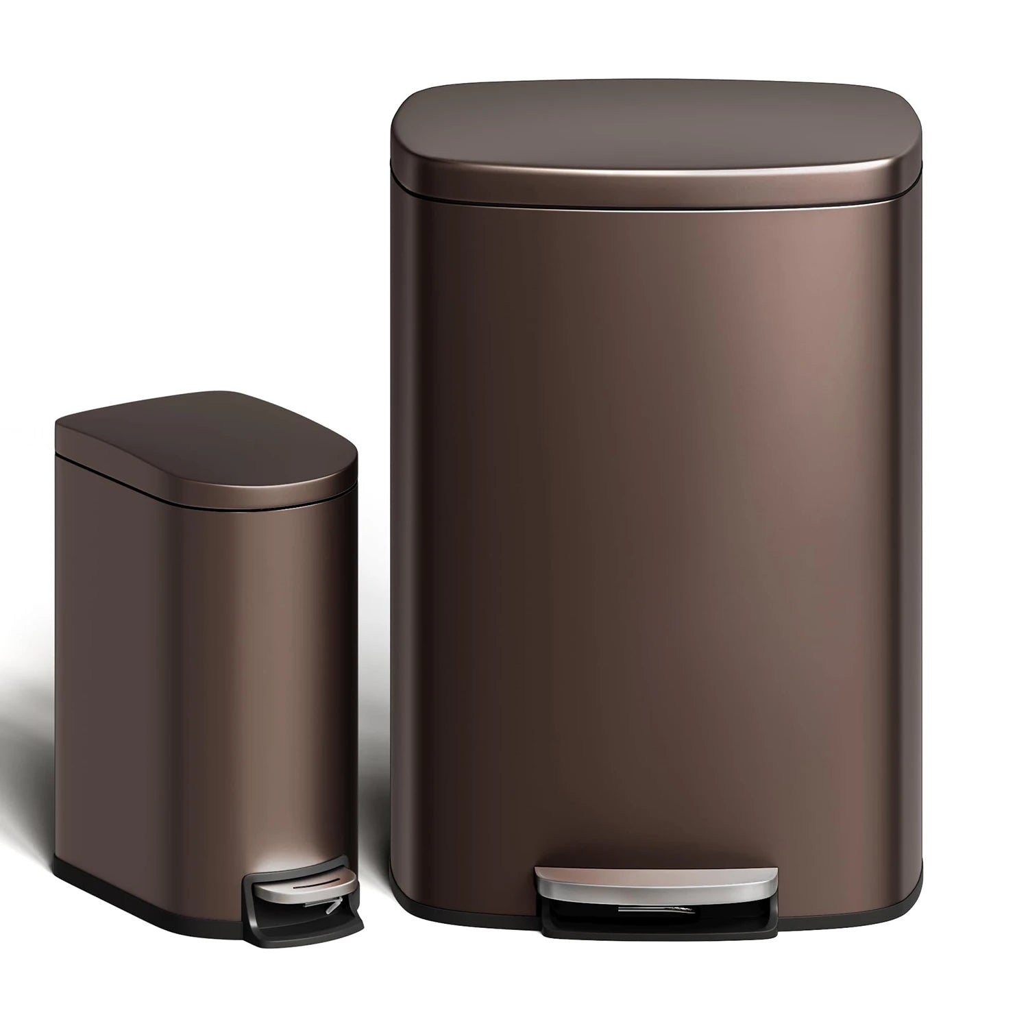 2 pc Step-On Cans 50L+10L Stainless