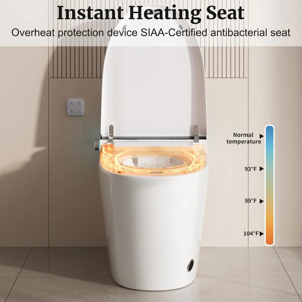 Toilet Elongated Heated Seat Auto Flush