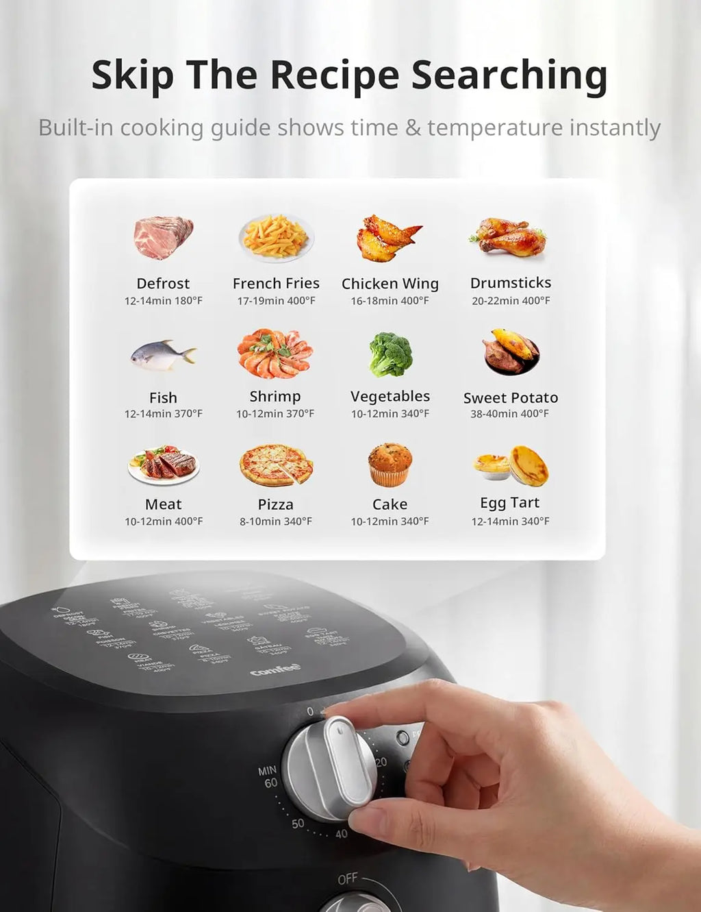 Compact 2.1 Quart Air Fryer Adjustable