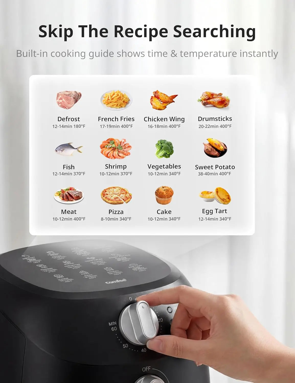 Compact 2.1 Quart Air Fryer Adjustable