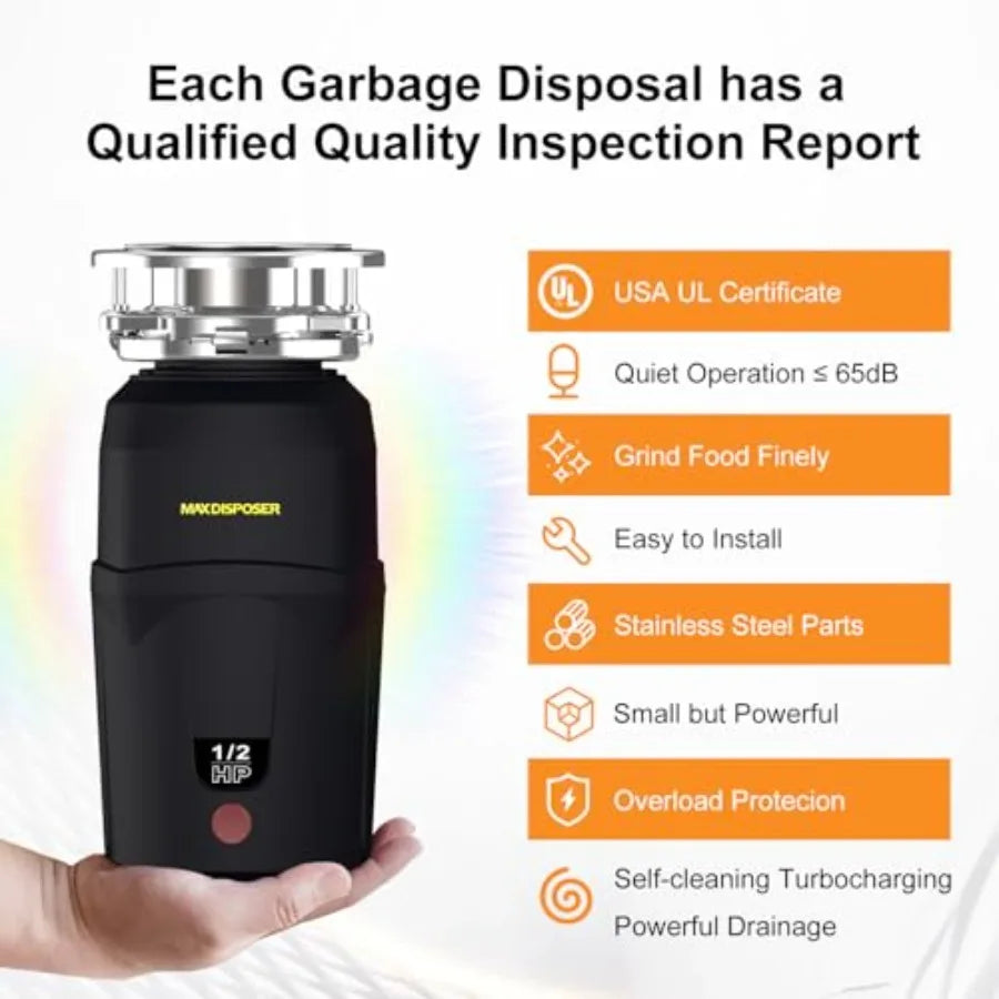 1/2 HP Quiet Cord Easy Install Disposer
