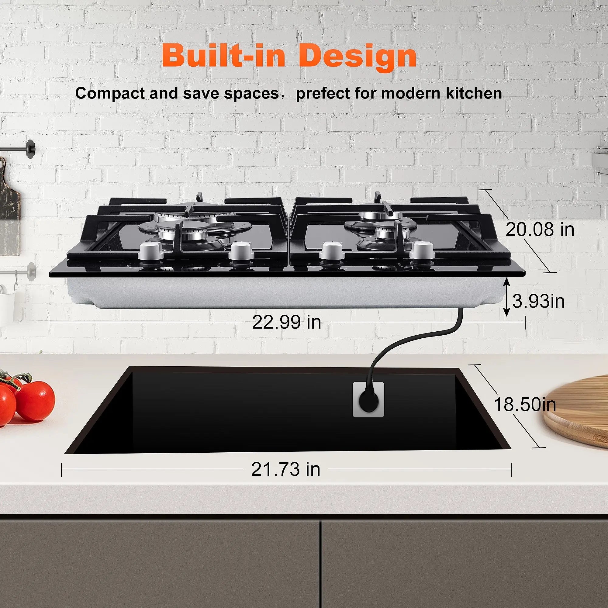24" Convertible Gas Built-in |4 Burner NG/LPG