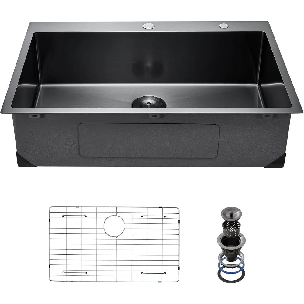 33" Stainless Top Mount Single Bowl Farmhouse