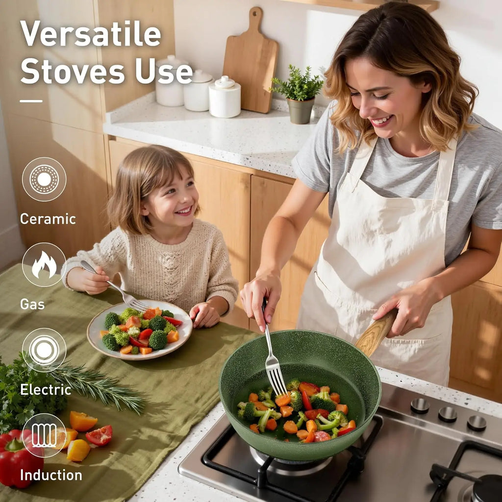 12-Piece Nonstick Granite Induction Cookware Set