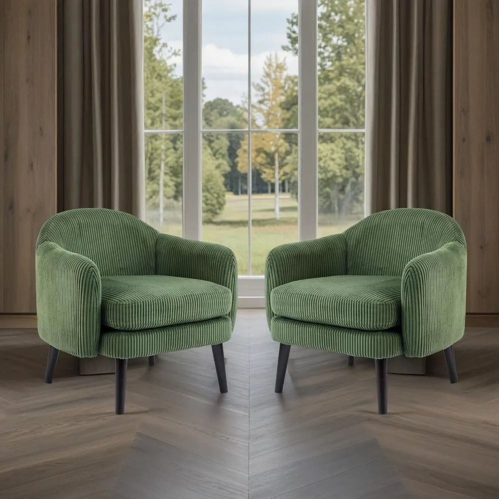 2 30.3" Wide Modern Barrel Armchairs