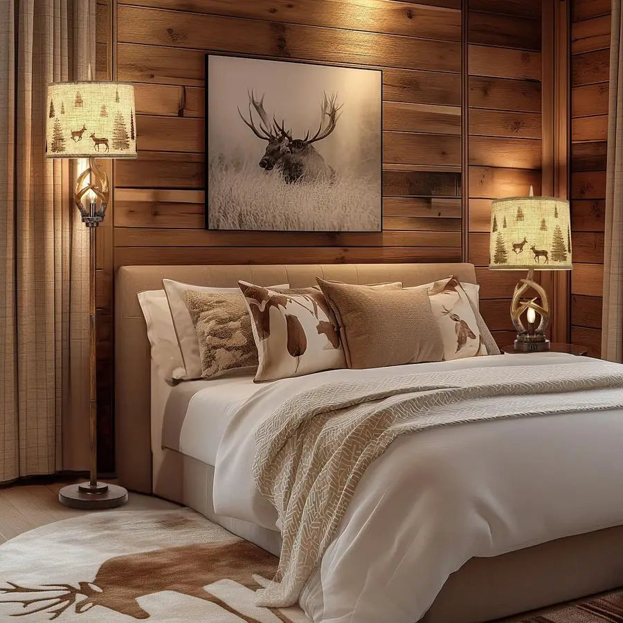 Rustic Farmhouse Antlers Lamp