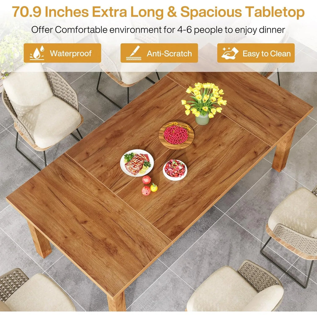 70x35" Farmhouse for 6-8, Heavy Duty 350lb