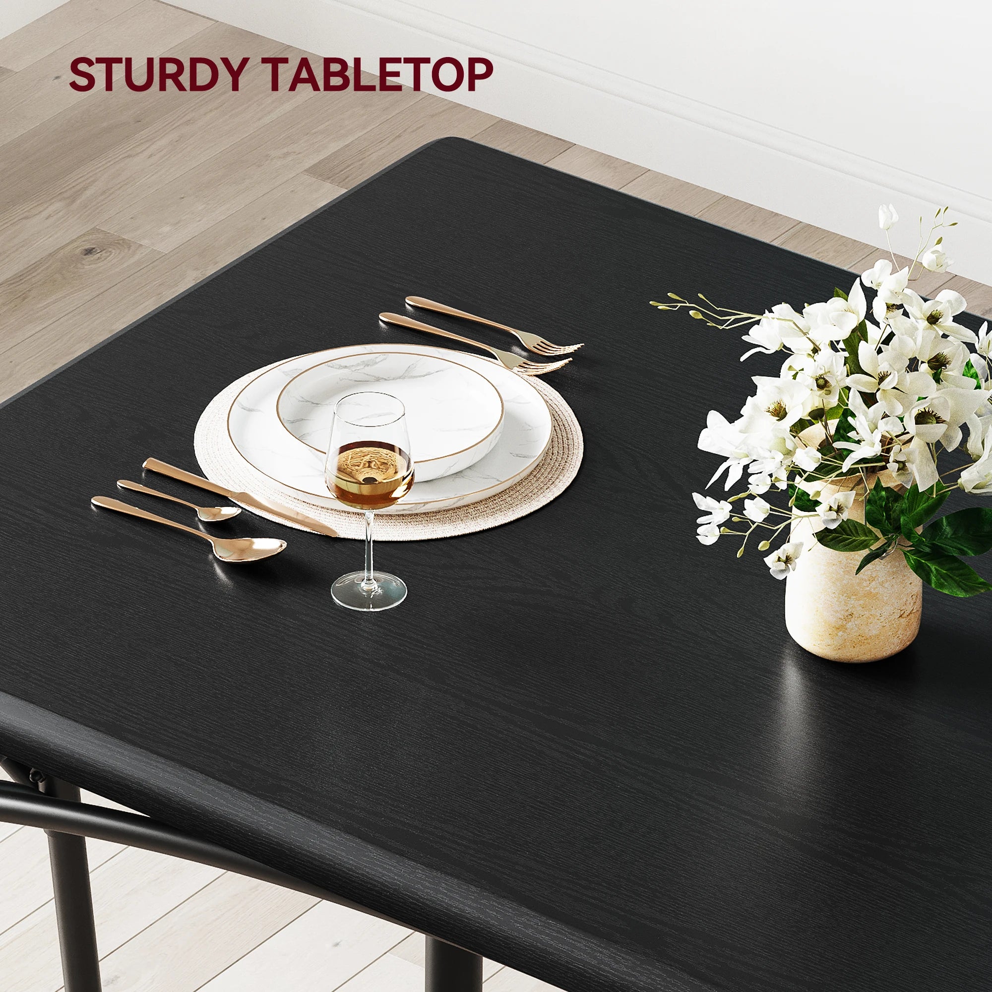 5-Piece Modern Table/Chairs 4 Upholstered