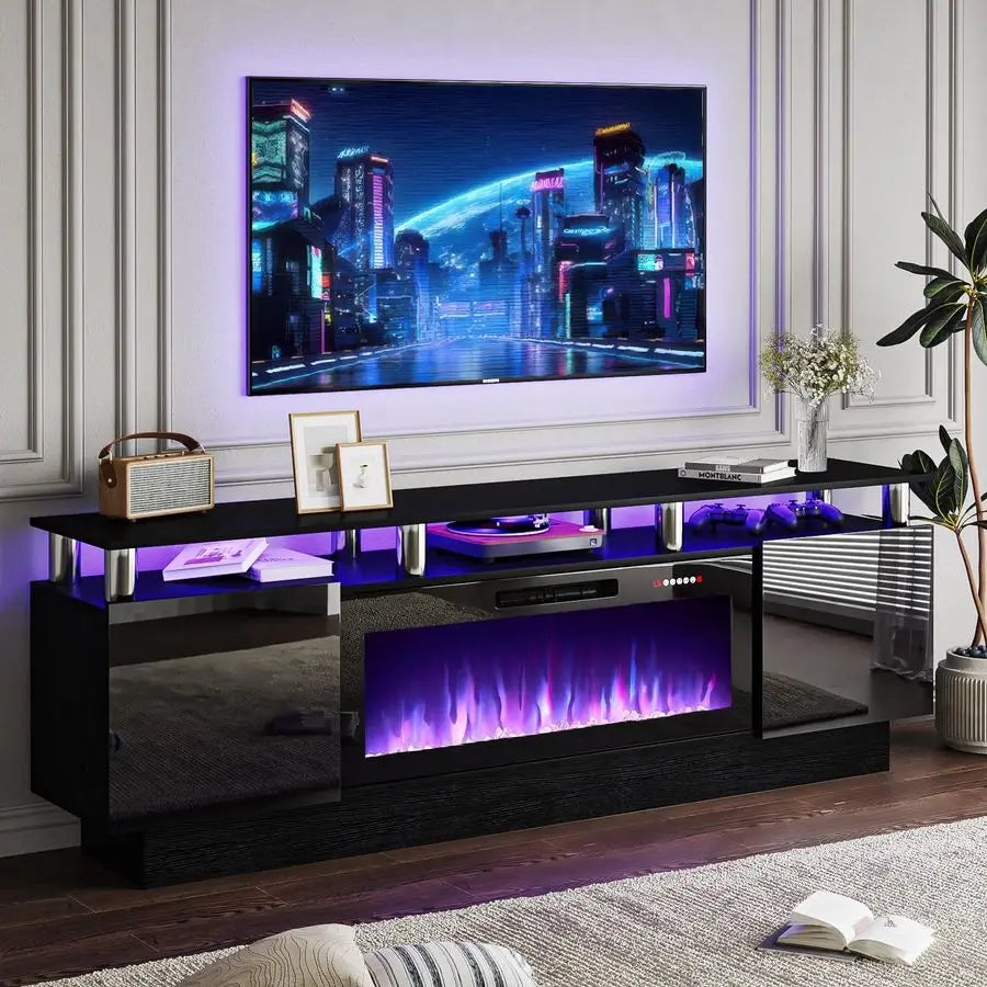 36" Fireplace wup-to/80" TV Luxury LED