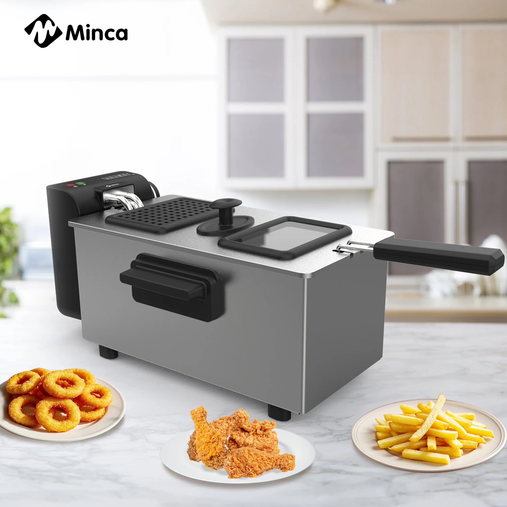 3L Electric Deep Fryer W/Fry Basket - 1500W Stainless