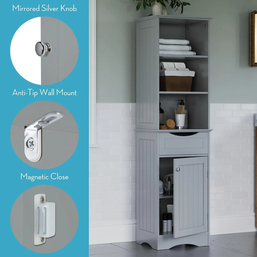 Freestanding Bathroom Storage Cabinet W/3 Shelves