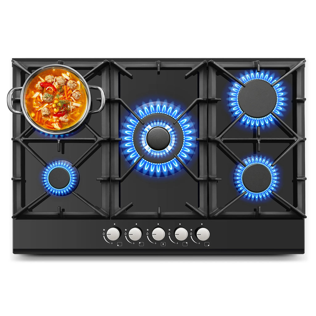 30" 5 Burner Stove Top Built-in NG/LPG Convertible