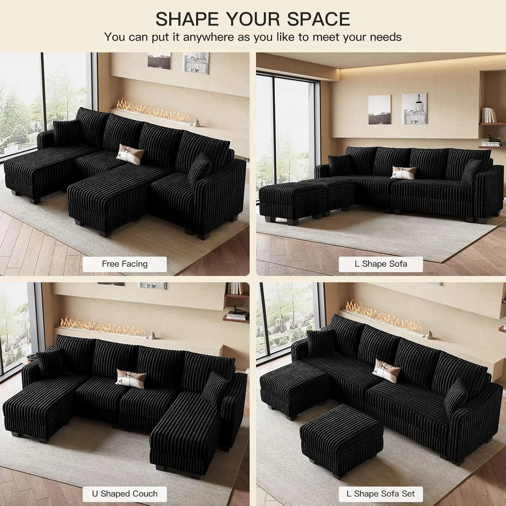 U Shaped Couch w/Reversible Chaises