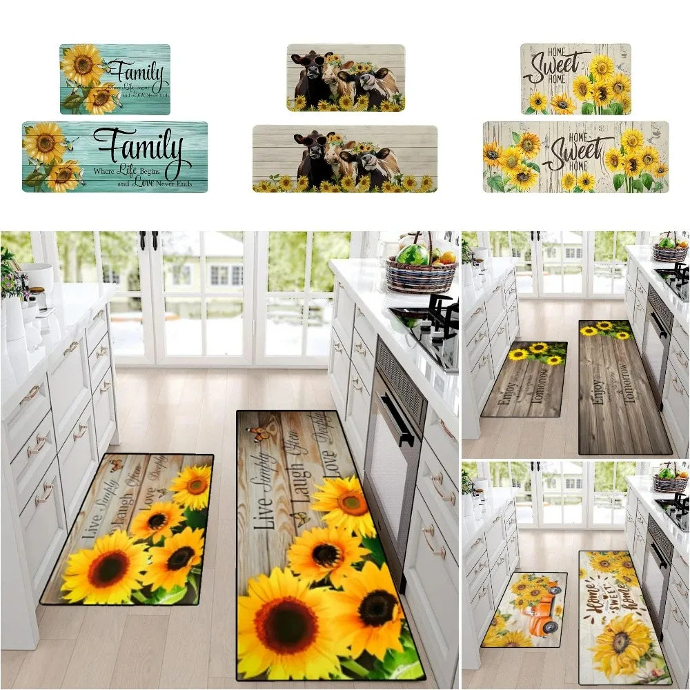 Playful Sunflower Print Kitchen
