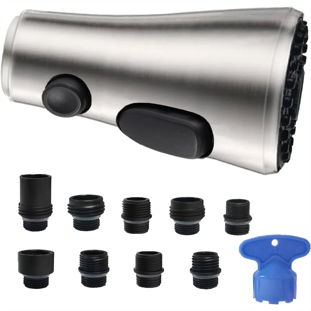 Pull Down Spray Head 3 Modes W 9 Adapters,