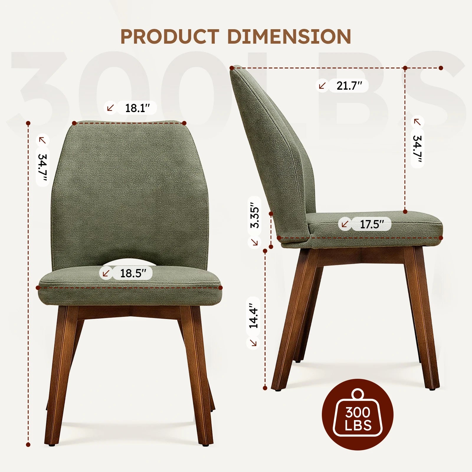 2 Upholstered w/High Back wood