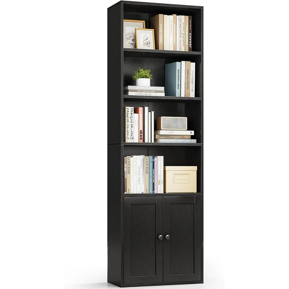 2. Casaottima Black 6-Tier Bookcase