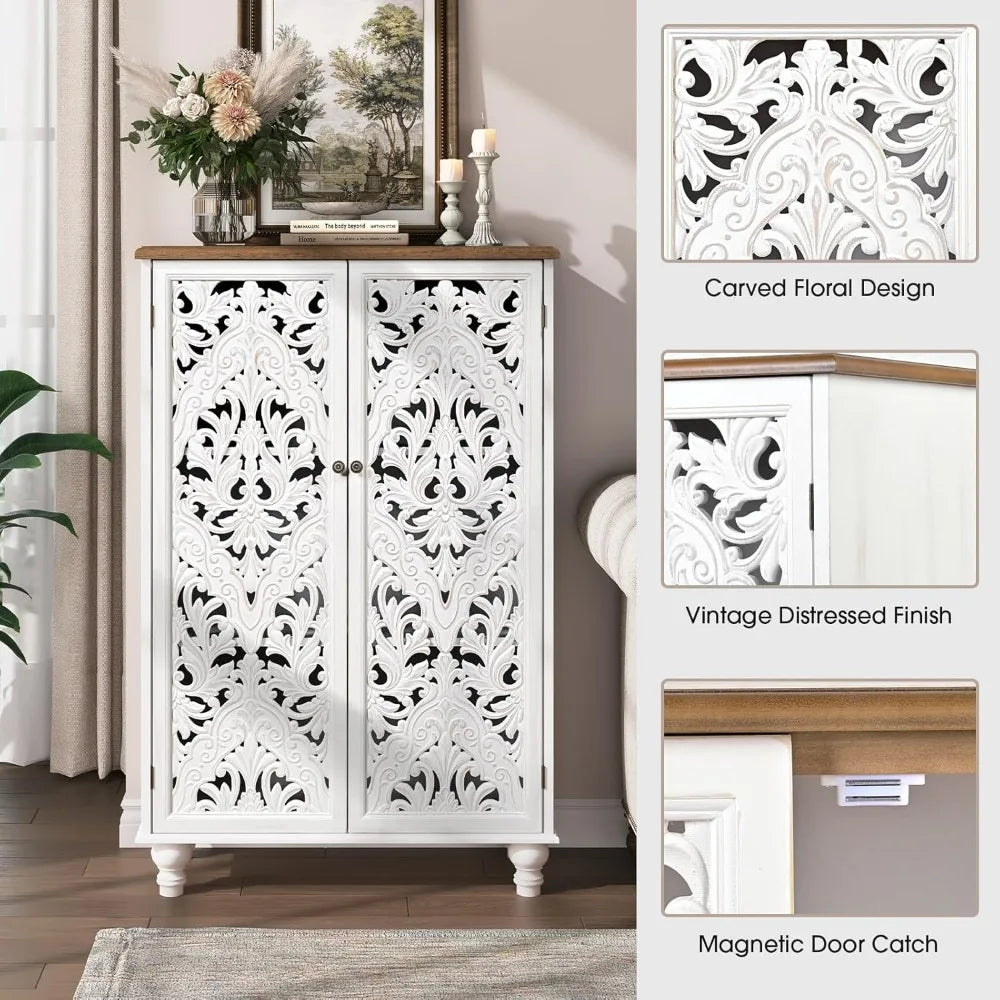 Tall Storage Cabinet with Doors and Shelves