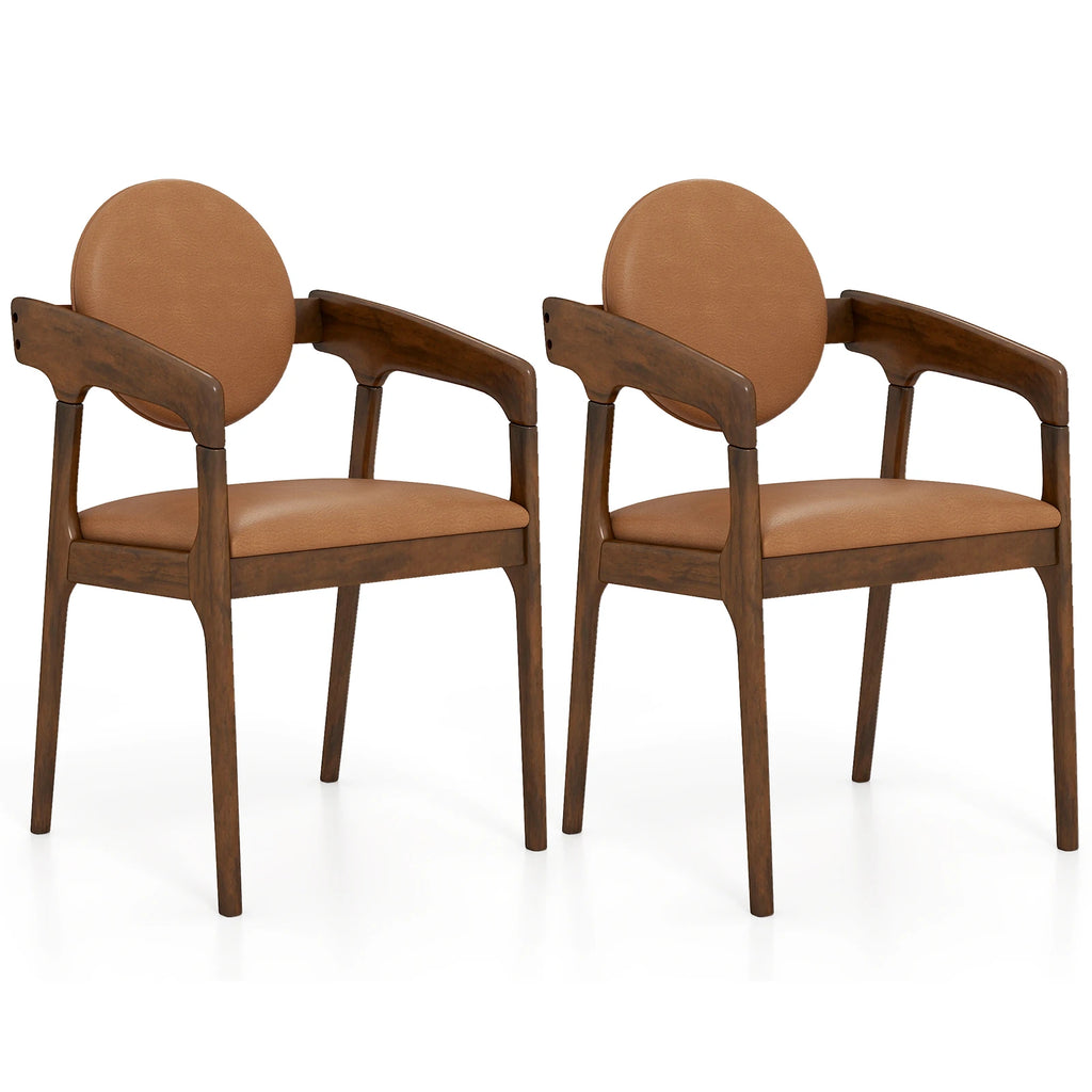 2 Wooden Dining w/Padded Seat & Back