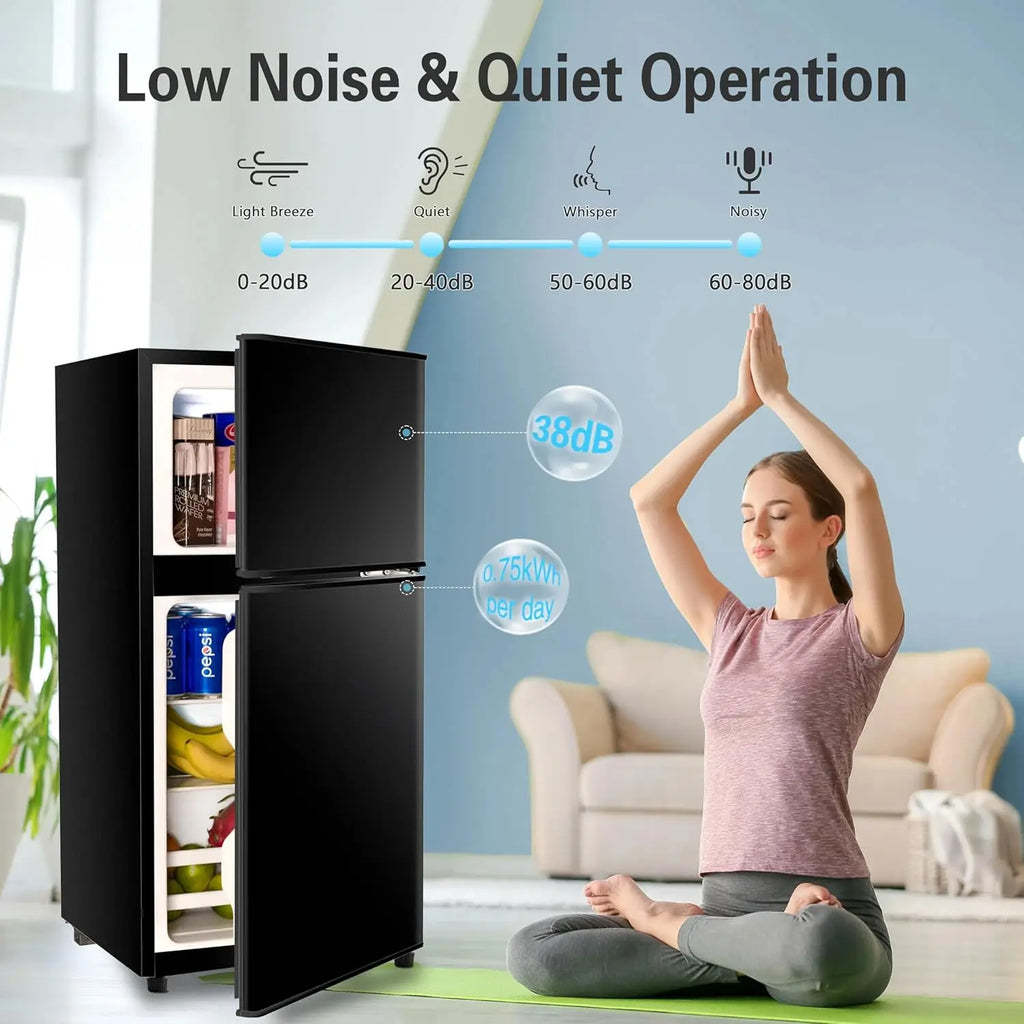 3.2CF Black Compact Refrigerator with Freezer