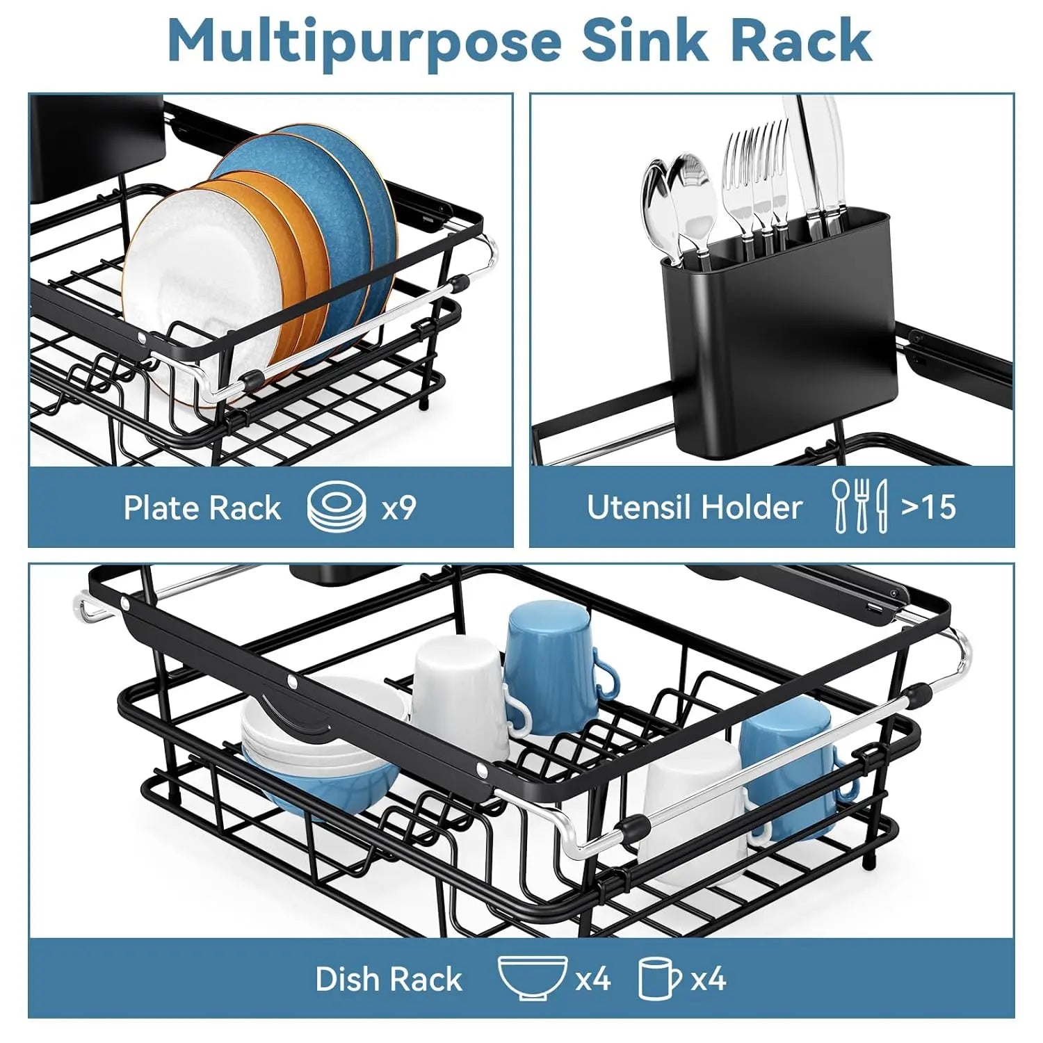 Over the Sink Dish Rack, Expandable In-Sink