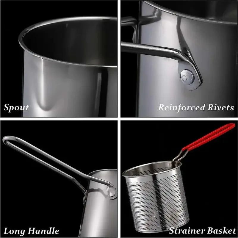 Deep Frying Pot W/Strainer Stainless