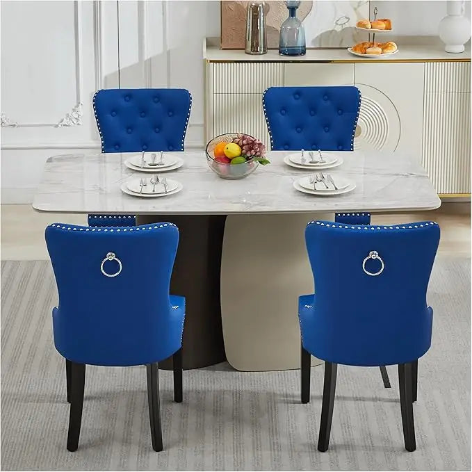 4 Velvet Tufted Upholstered Stainless-Steel Legs