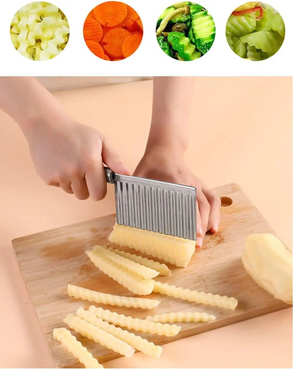 Crinkle Cutter Knife Stainless Vegetable
