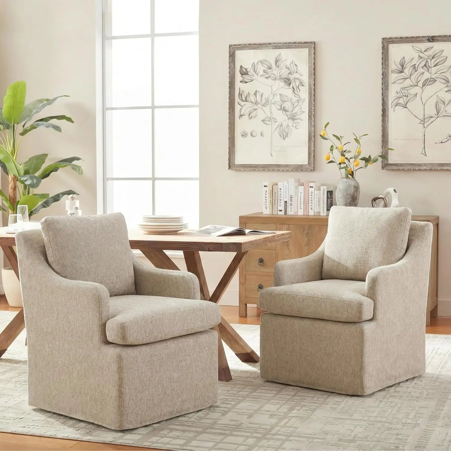 2 Upholstered W/4 Casters