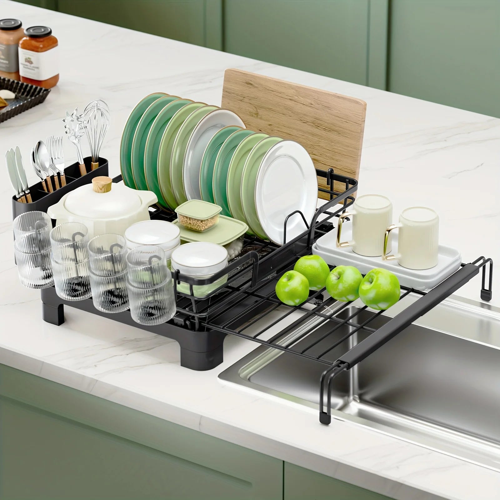Extendable Dish Rack, 2 in 1 Multifunction