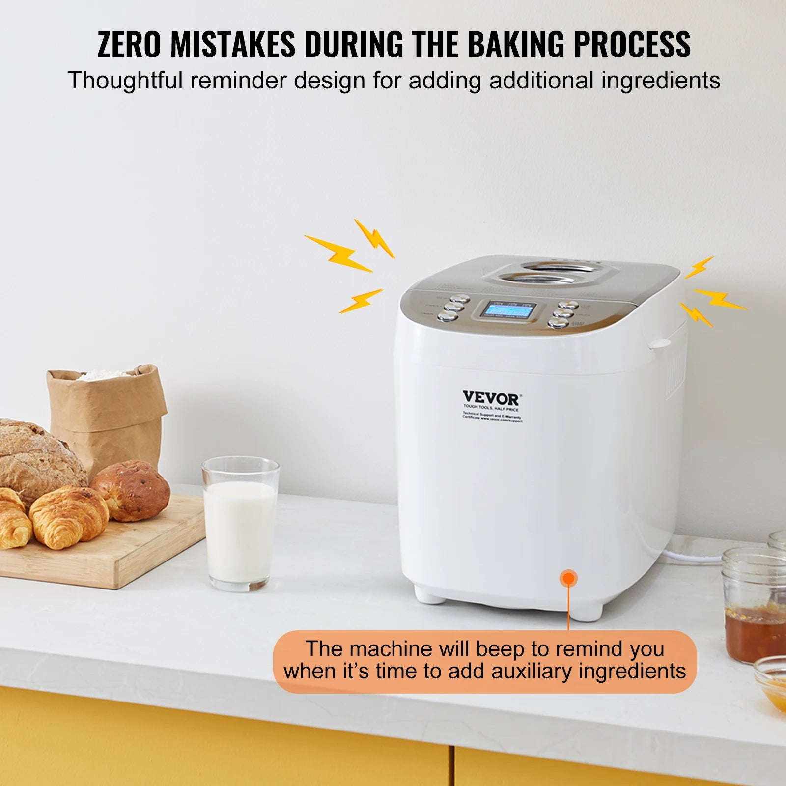 2/3 LB Bread Maker 15-in-1 Dough Machine